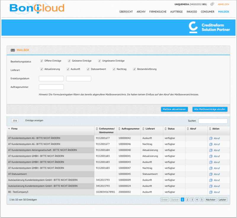 BoniCloud Mailbox